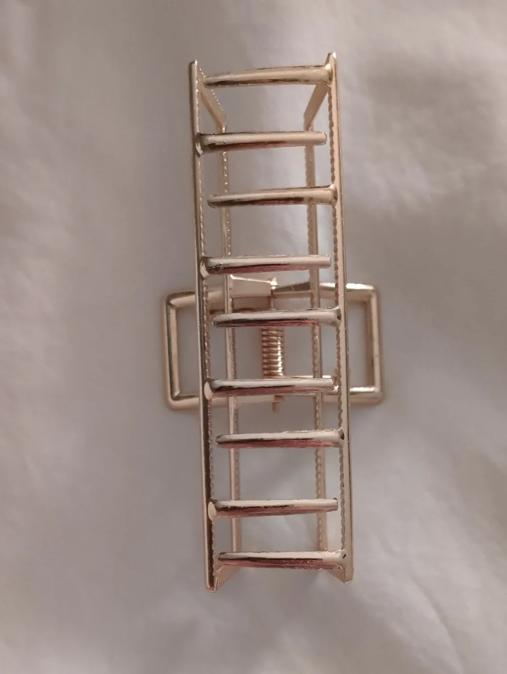 Gold Rectangular Metal Hair Clip - Women's Accessory